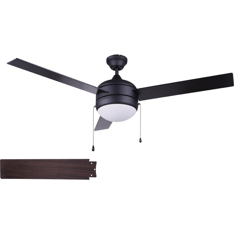 Home Impressions Sardiac 52 In. Black Outdoor Ceiling Fan with Light Kit