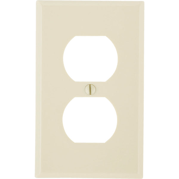 Leviton 1-Gang Smooth Plastic Outlet Wall Plate, Ivory