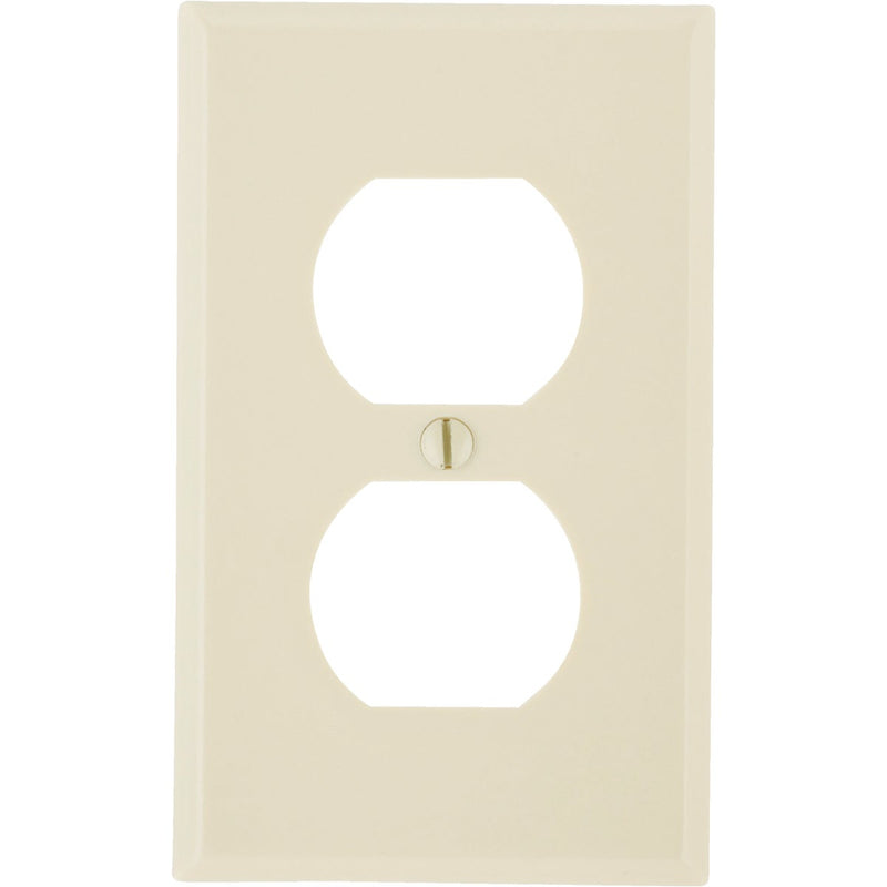 Leviton 1-Gang Smooth Plastic Outlet Wall Plate, Ivory