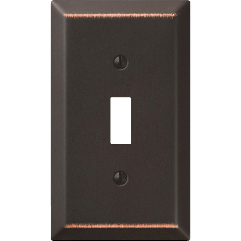 Amerelle 1-Gang Stamped Steel Toggle Switch Wall Plate, Aged Bronze