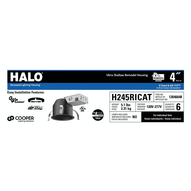 Halo 4 in. Remodel IC Rated LED Recessed Light Fixture