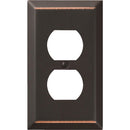 Amerelle 1-Gang Stamped Steel Outlet Wall Plate, Aged Bronze