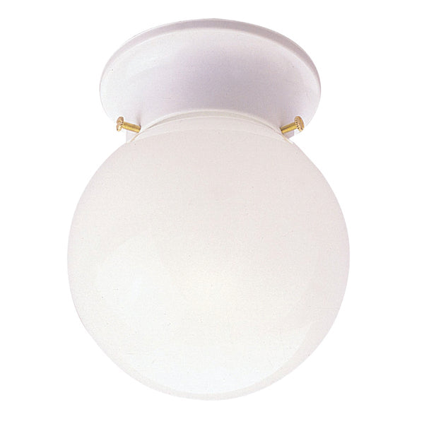 Home Impressions 6 In. White Incandescent Flush Mount Ceiling Light Fixture