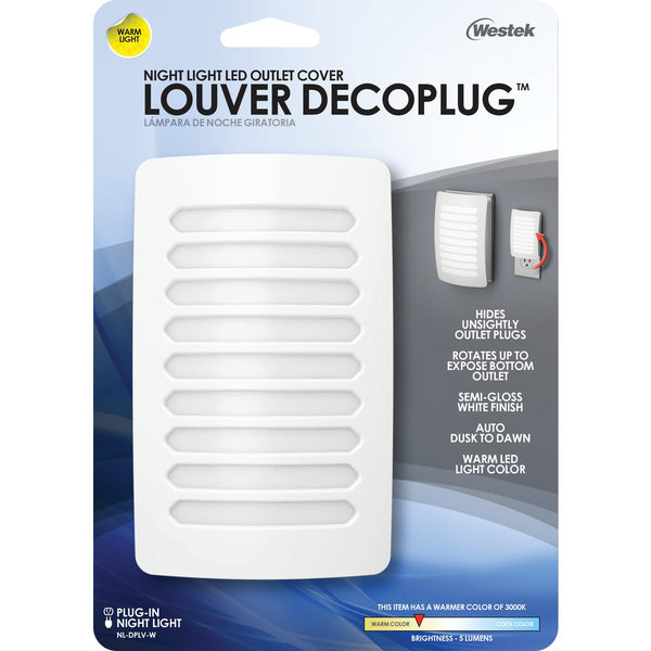 Westek White Dusk To Dawn LED Louver Decoplug Night Light