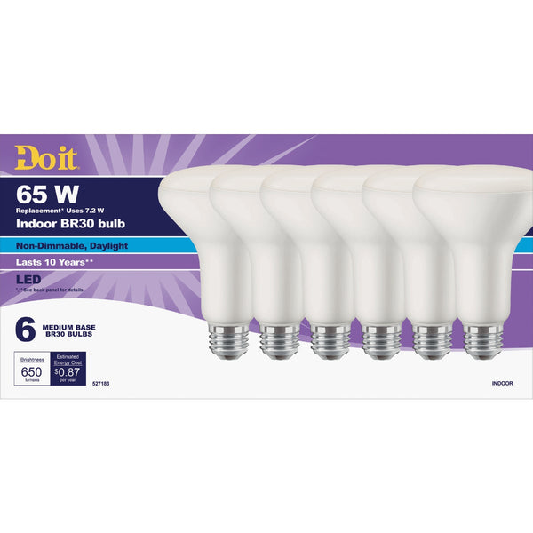 Do it 65W Equivalent Daylight BR30 Medium LED Floodlight Light Bulb, Title 20 (6-Pack)