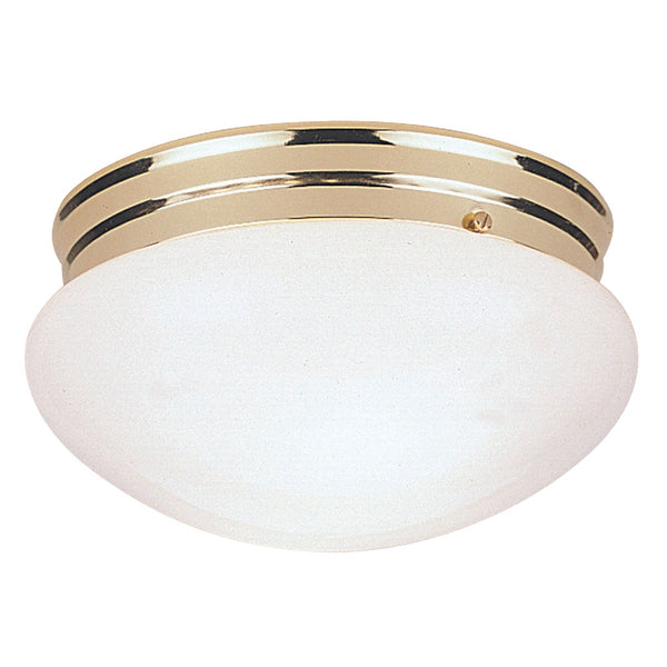 Home Impressions 7-1/2 In. Polished Brass Incandescent Flush Mount Ceiling Light Fixture