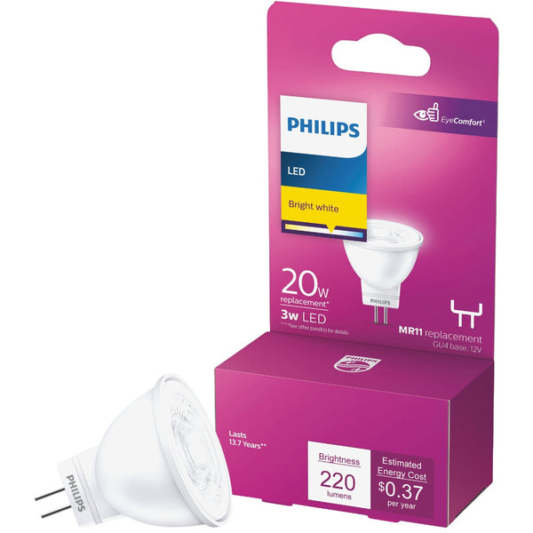 Philips 20W Equivalent Bright White MR11 Bi-Pin LED Floodlight Light Bulb