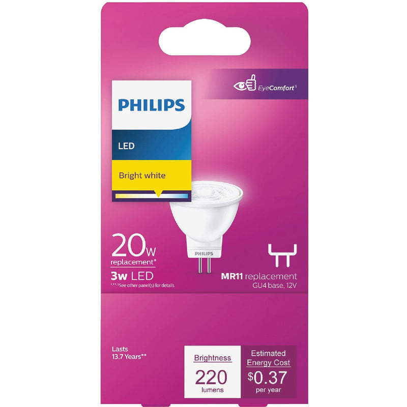 Philips 20W Equivalent Bright White MR11 Bi-Pin LED Floodlight Light Bulb