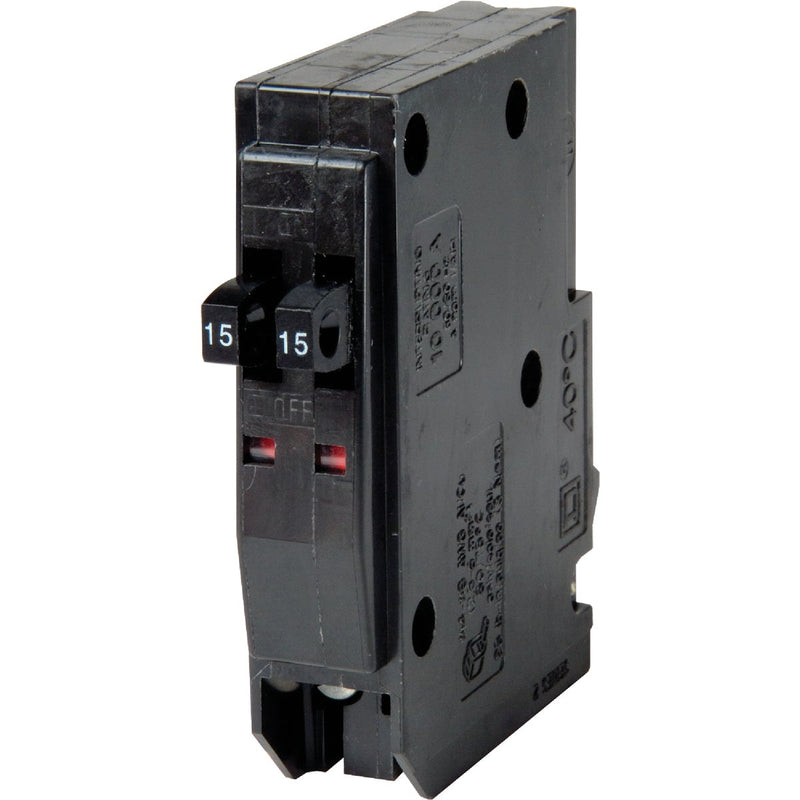 Square D QO 15A/15A Single-Pole Standard Trip Tandem Circuit Breaker