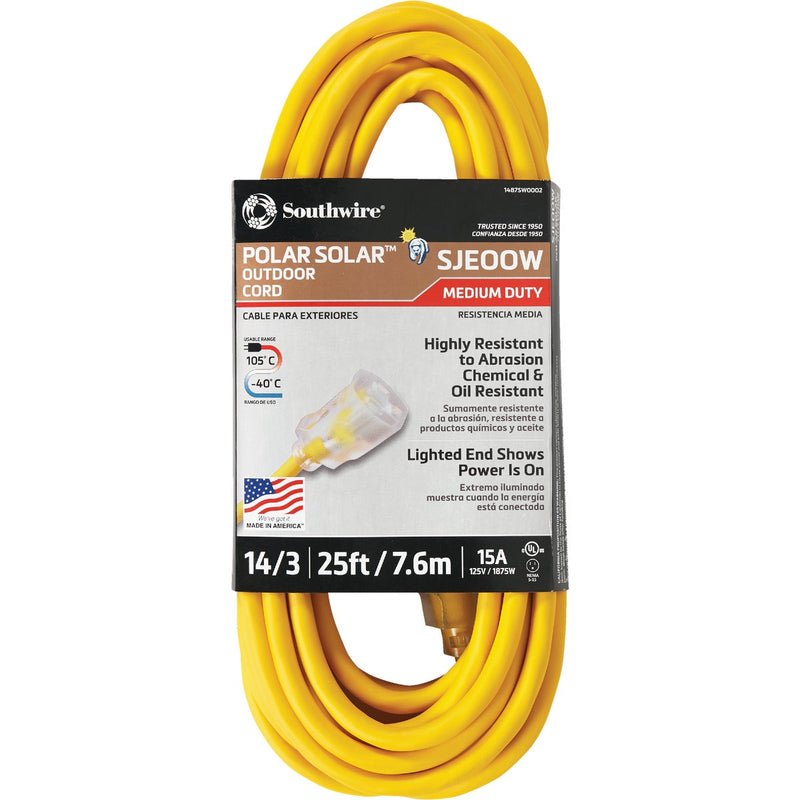 Coleman Cable 25 Ft. 14/3 Cold Weather Extension Cord