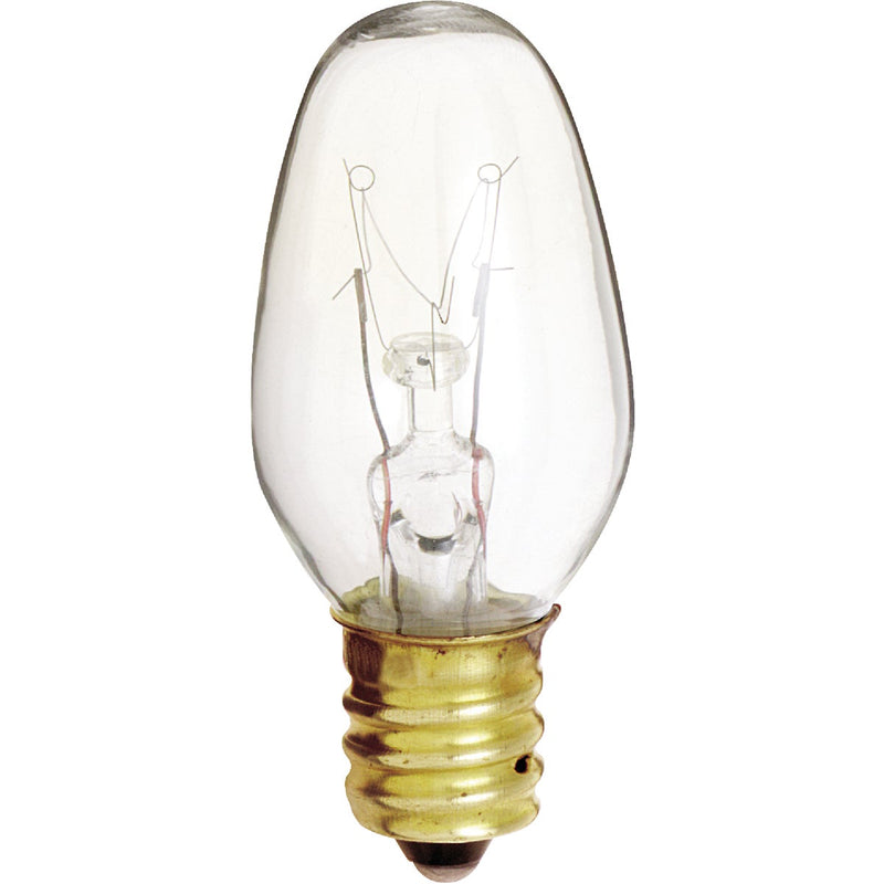 Satco 4W Clear Candelabra Base C7 Incandescent Night Light Bulb (4-Pack)