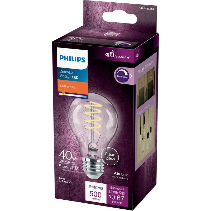 Philips EyeComfort 40W Equivalent Soft White A19 Medium LED Light Bulb