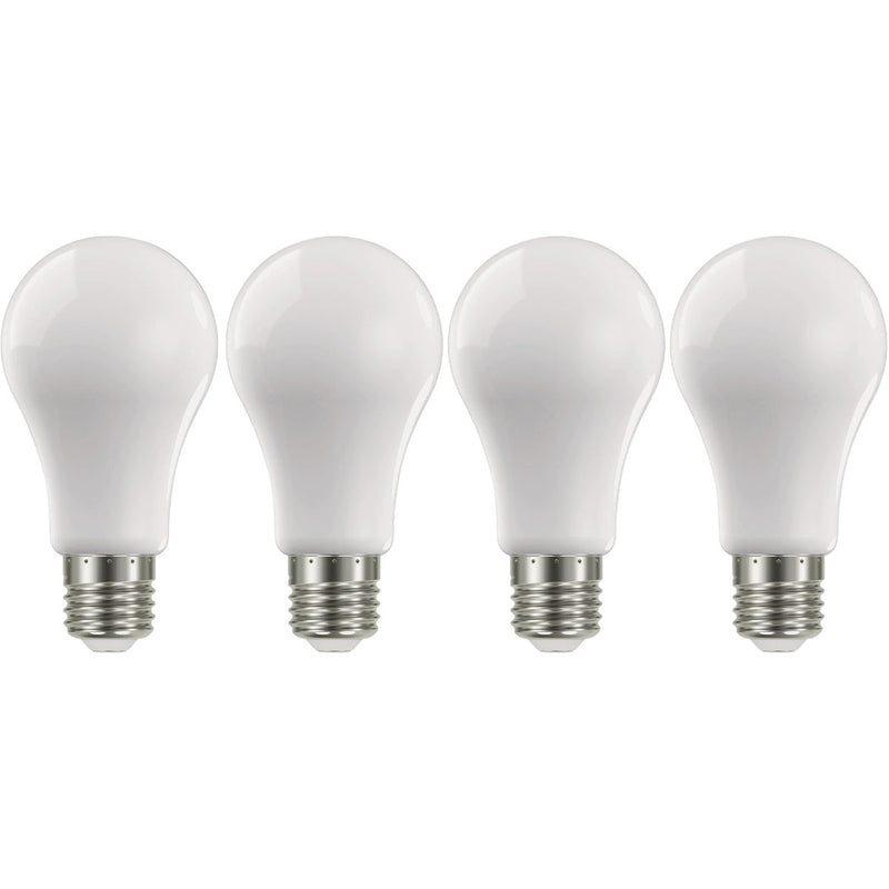 Satco Nuvo 100W Equivalent Warm White A19 Medium Frosted LED Light Bulb (4-Pack)