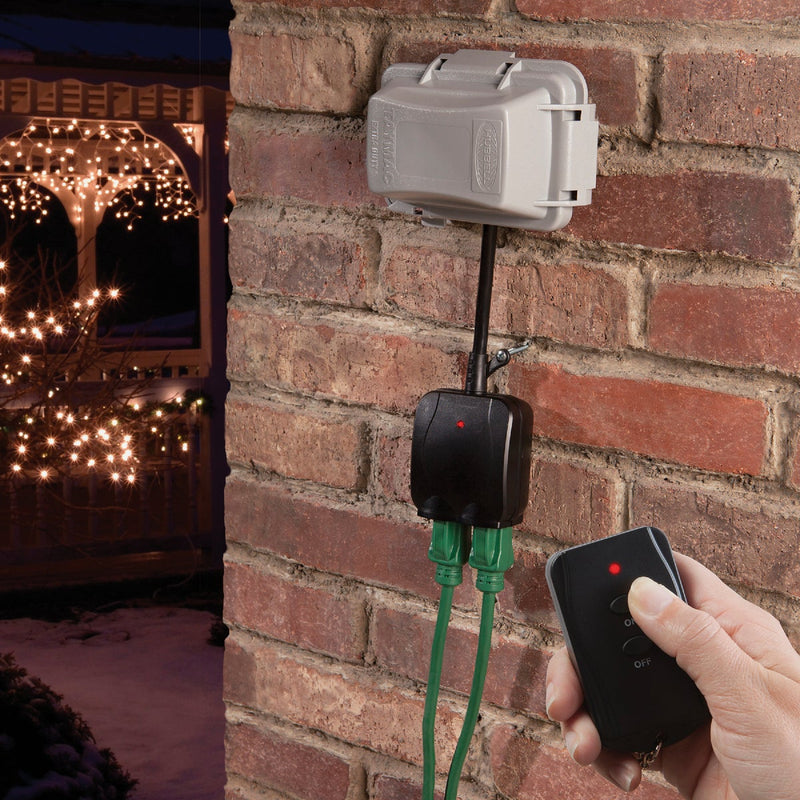 Prime 80 Ft. Black Outdoor Wireless Switch with Remote Control