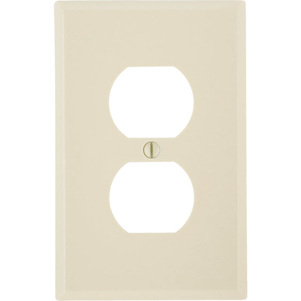 Leviton Mid-Way 1-Gang Smooth Plastic Outlet Wall Plate, Ivory