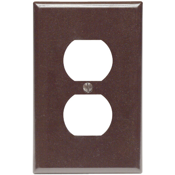 Leviton Mid-Way 1-Gang Smooth Plastic Outlet Wall Plate, Brown