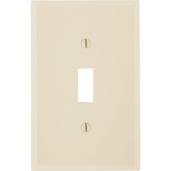 Leviton 1-Gang Smooth Plastic Mid-Way Toggle Switch Wall Plate, Ivory