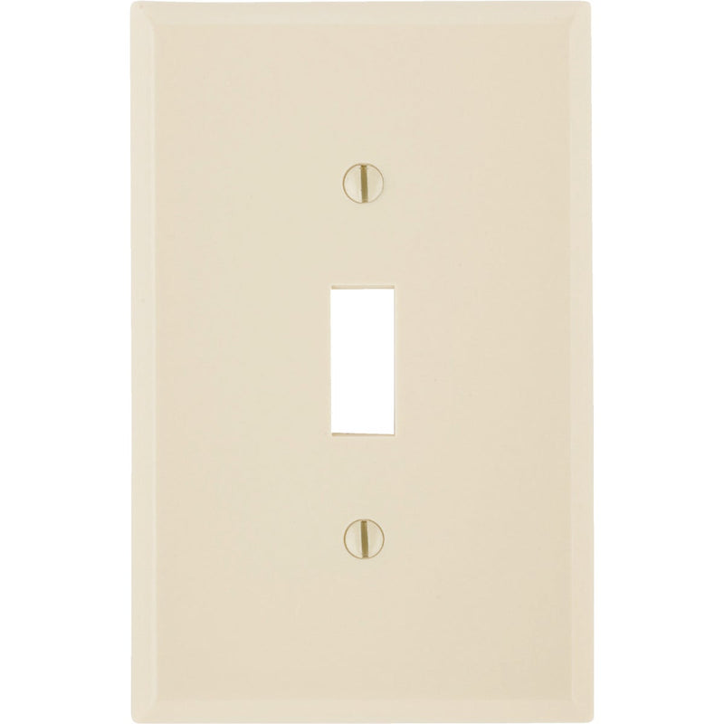 Leviton 1-Gang Smooth Plastic Mid-Way Toggle Switch Wall Plate, Ivory