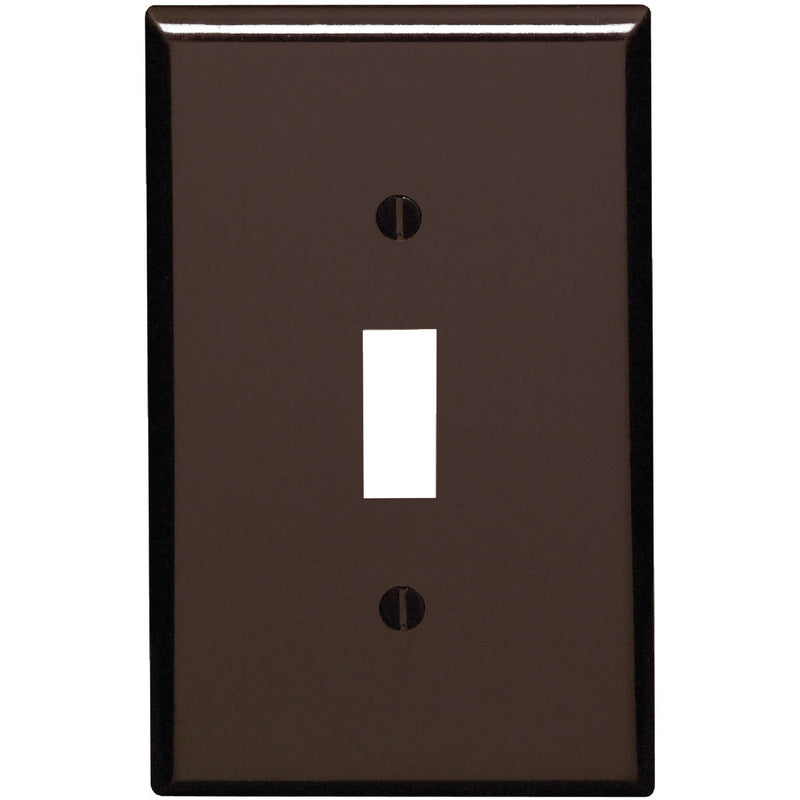 Leviton 1-Gang Smooth Plastic Mid-Way Toggle Switch Wall Plate, Brown