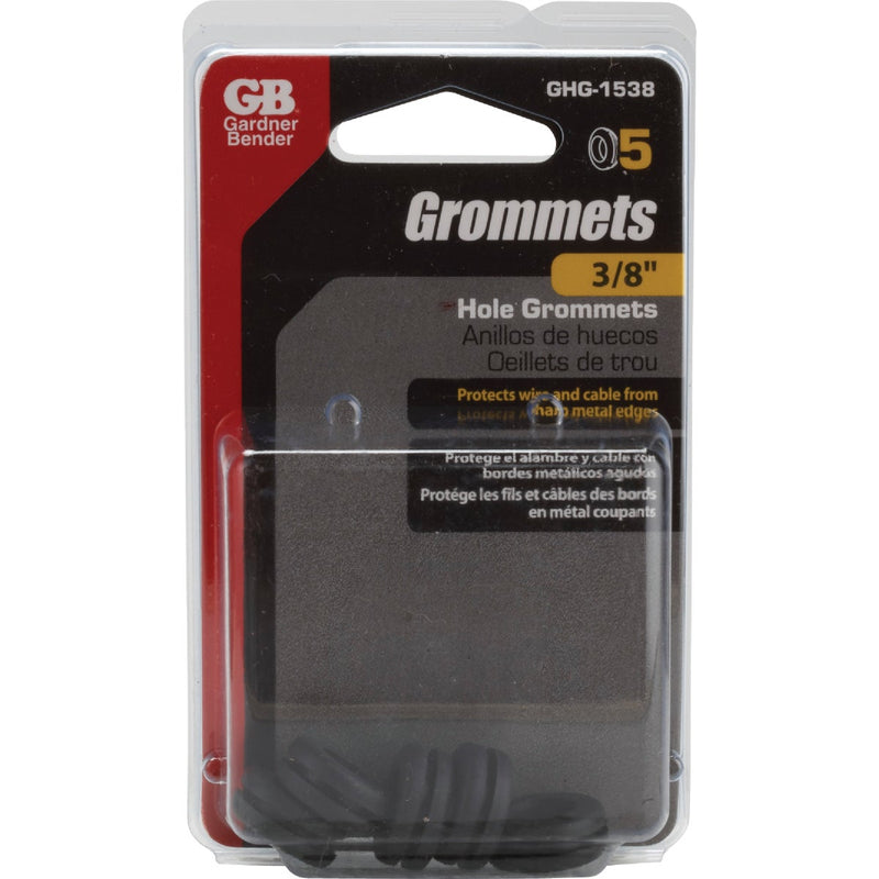 Gardner Bender 3/8 In. Flexible Black Vinyl Wire Insulation or Cording Grommet (5-Pack)