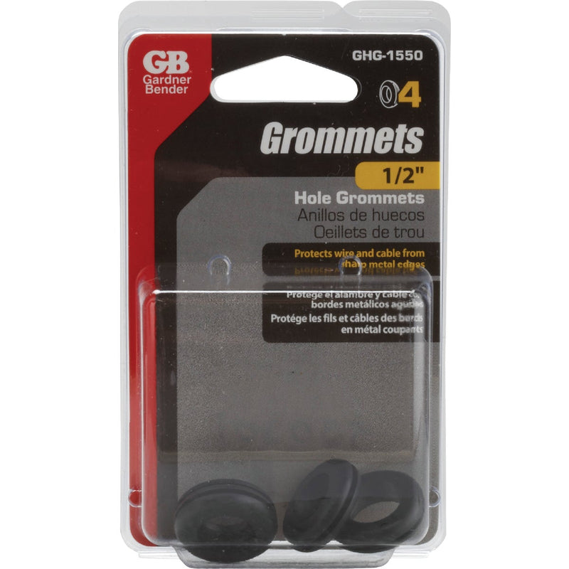 Gardner Bender 1/2 In. Flexible Black Vinyl Wire Insulation or Cording Grommet (4-Pack)