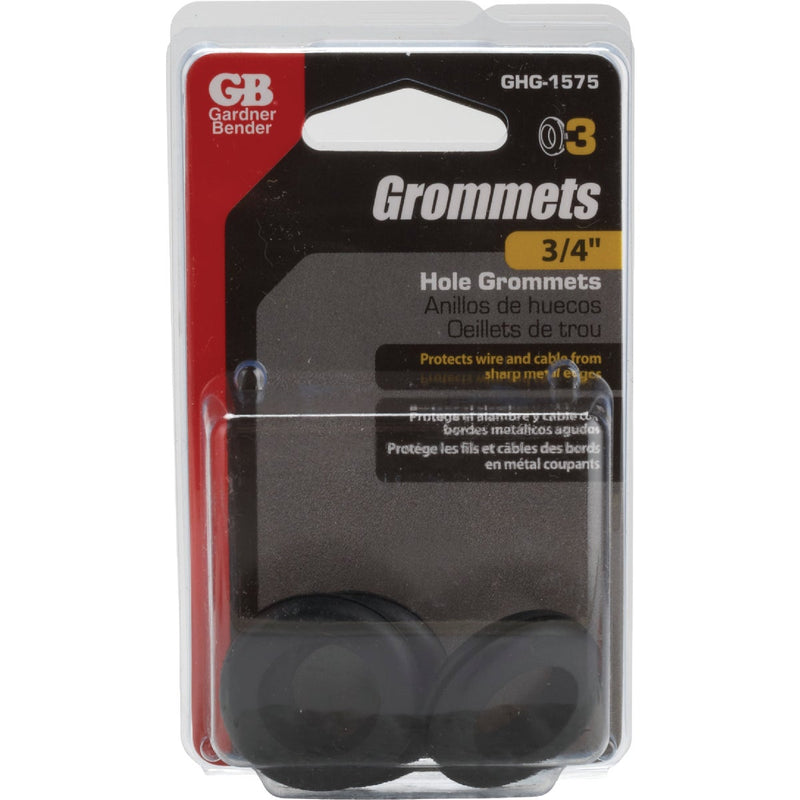 Gardner Bender 3/4 In. Flexible Black Vinyl Wire Insulation or Cording Grommet (3-Pack)