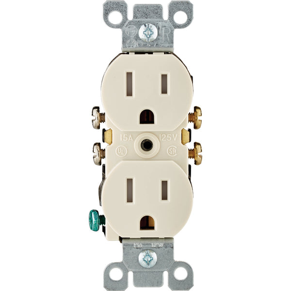 Leviton 15A Light Almond Tamper Resistant 5-15R Duplex Outlet (10-Pack)