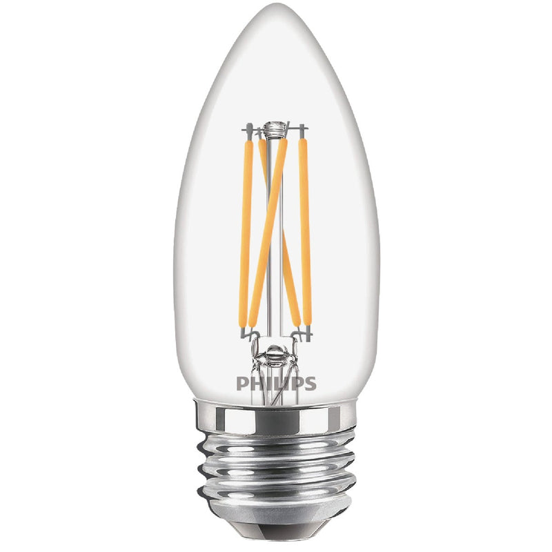 Philips 40W Equivalent Soft White B11 Medium Clear LED Decorative Light Bulb (3-Pack)