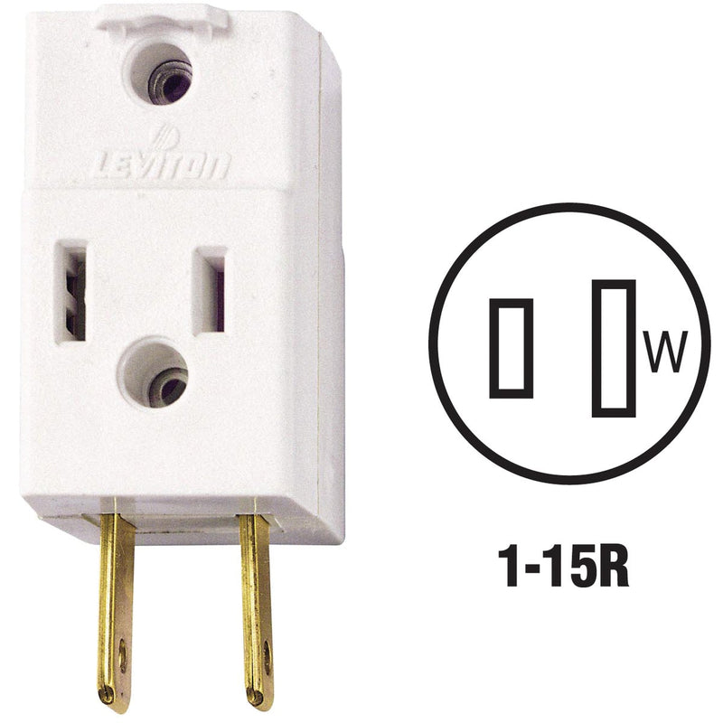 Leviton White 15A 3-Outlet Cube Tap