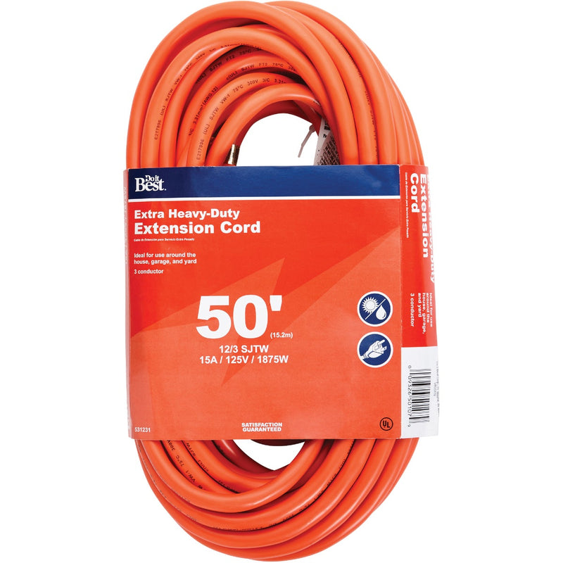 Do it Best 50 Ft. 12/3 Heavy-Duty Outdoor Extension Cord