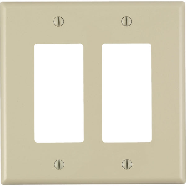 Leviton Decora 2-Gang Plastic Oversized Rocker Decorator Wall Plate, Ivory