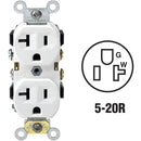 Leviton 20A White Heavy-Duty 5-20R Duplex Outlet