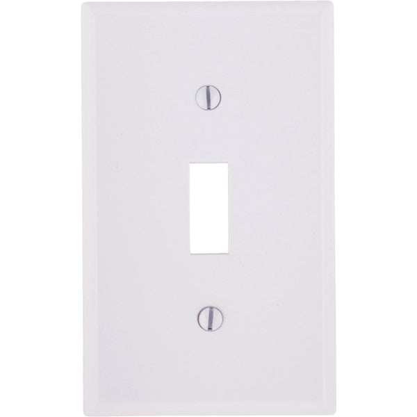 Leviton 1-Gang Plastic Toggle Switch Wall Plate, White