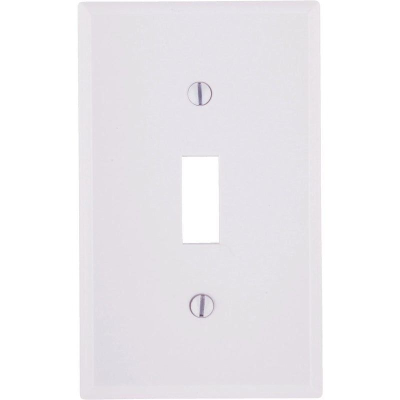 Leviton 1-Gang Plastic Toggle Switch Wall Plate, White