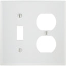 Leviton 2-Gang Plastic Single Toggle/Duplex Outlet Wall Plate, White