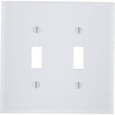 Leviton 2-Gang Plastic Toggle Switch Wall Plate, White