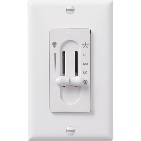 Hunter White 3-Speed/Full Range Dimmer Dual Slide Fan Control Switch