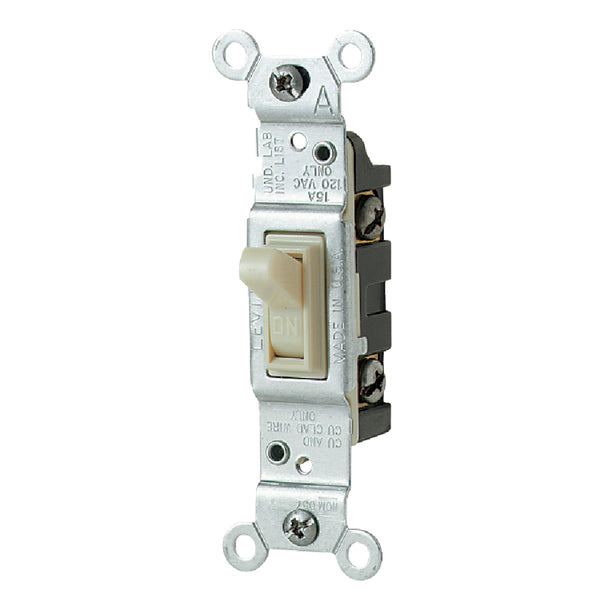 Leviton Residential Grade 15 Amp Toggle Single Pole Switch, Ivory