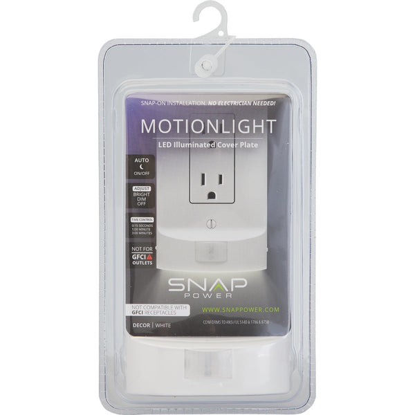 SnapPower MotionLight 1-Gang Decorative Wall Plate, White