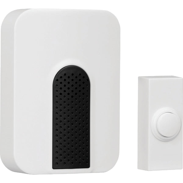 Heath Zenith Battery Operated White with Black accent Wireless Door Chime