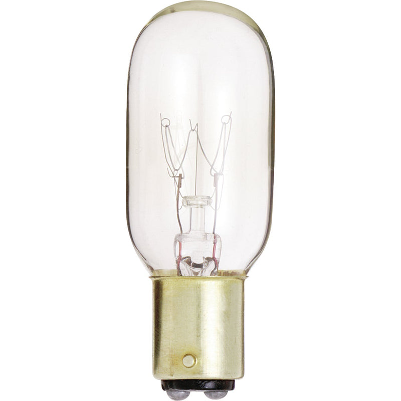 Satco 25W Clear Bayonet Base T8 Incandescent Tubular Appliance Light Bulb