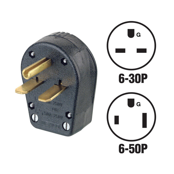 Leviton 30A/50A 250V 3-Wire 2-Pole Dual Power Plug