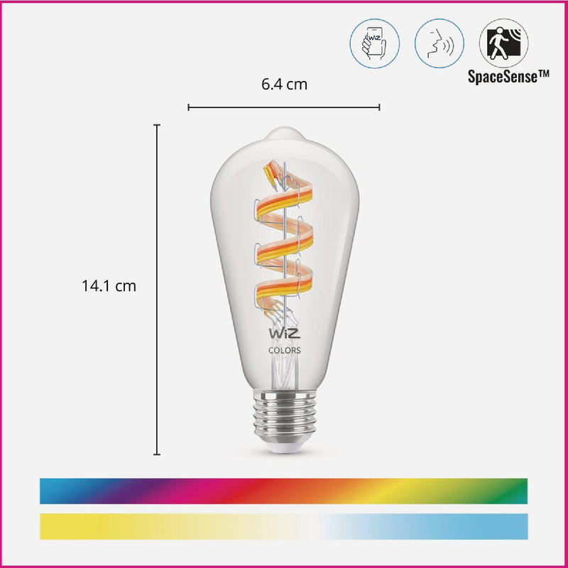 Wiz 25W Equivalent ST19 Medium Color Filament Smart LED Light Bulb
