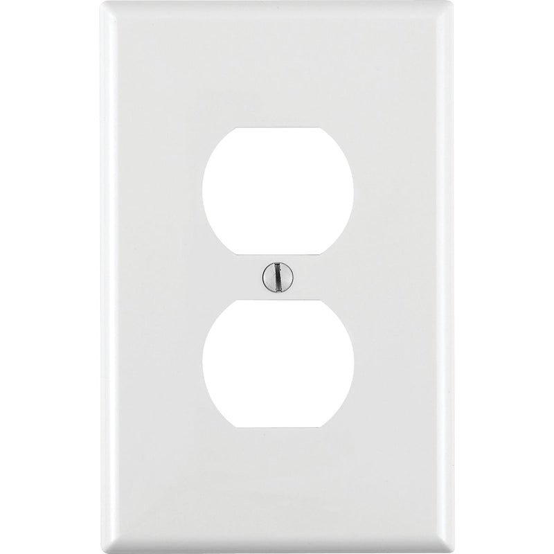 Leviton Mid-Way 1-Gang Thermoplastic Nylon Outlet Wall Plate, White