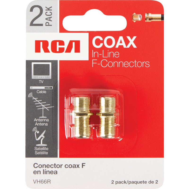 RCA In-Line Feed-Through Coax Connector (2-Pack)