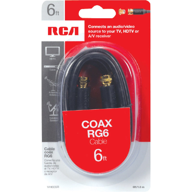 RCA 6 Ft. Black Digital RG6 Coaxial Cable