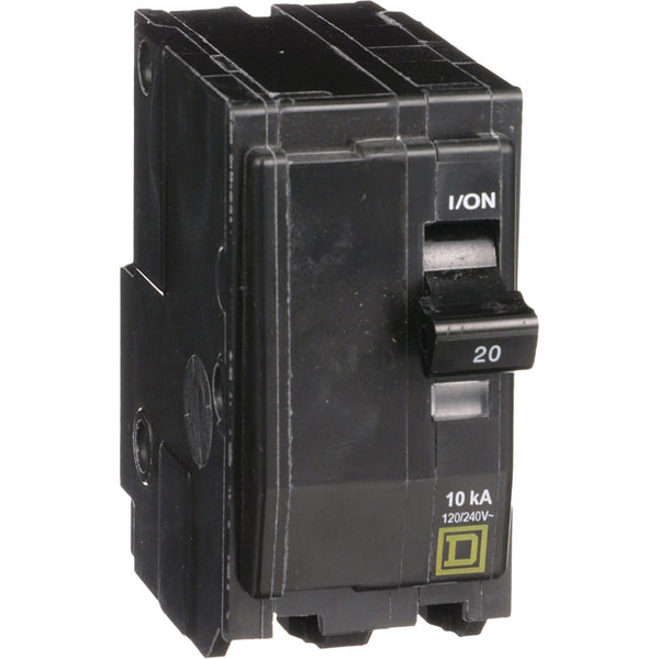 Square D QO 20A Double-Pole Standard Trip Circuit Breaker