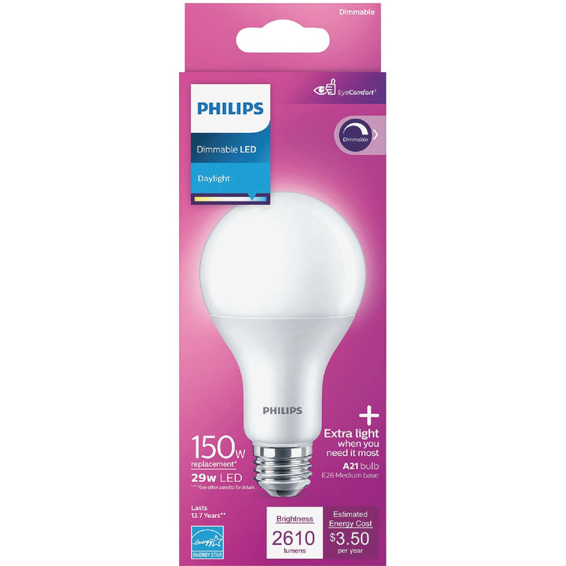 Philips 150W Equivalent Daylight A21 Medium Dimmable LED Light Bulb