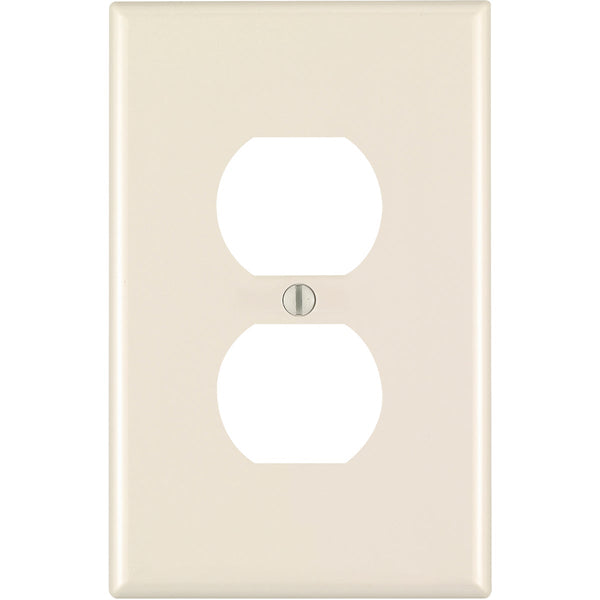 Leviton Mid-Way 1-Gang Thermoplastic Nylon Outlet Wall Plate, Light Almond