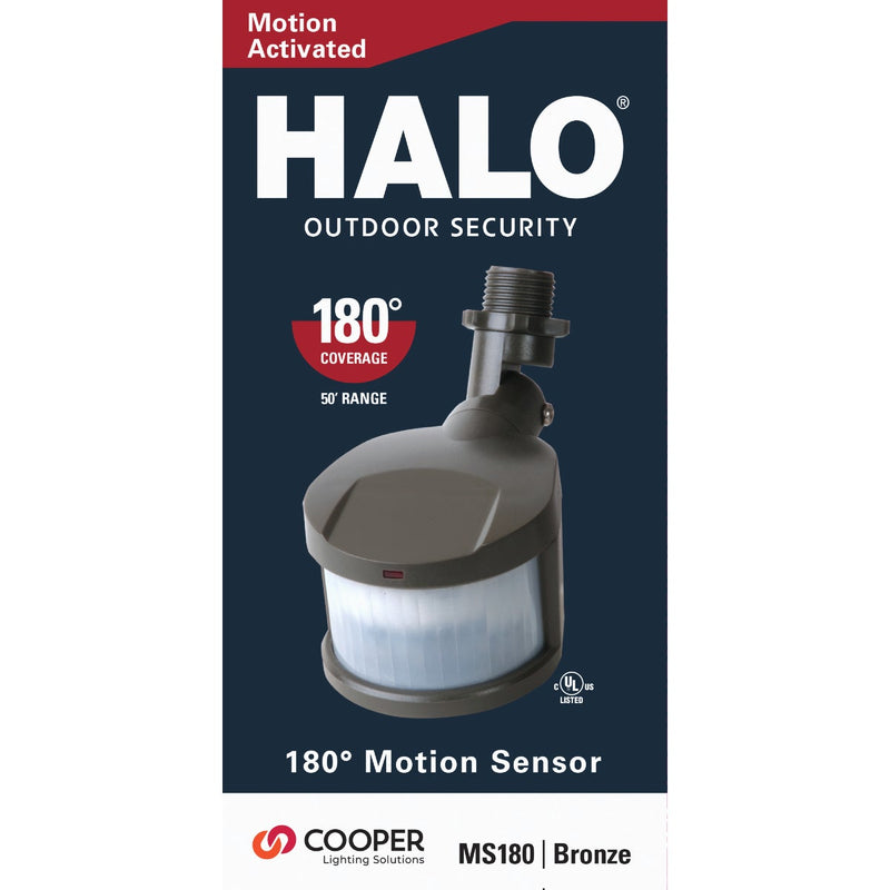 Halo 180 Deg. 70 Ft. Range Bronze Incandescent Lamp Motion Sensor